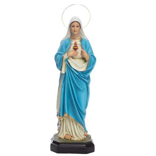 Imagem Imaculado Coração de Maria - 60 cm c/ Olhos de Vidro | Resina
