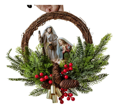 Guirlanda Presépio Sagrada Família 40cm