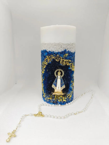 Vela Santuário Nossa Senhora Aparecida Azul - Aromatizada