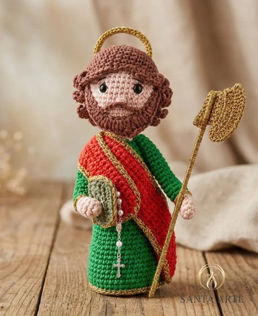 São Judas Tadeu da Esperança e das Causas Impossíveis – Amigurumi Sagrado em Crochê