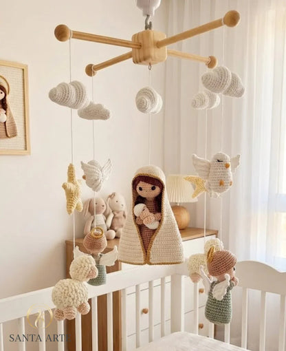 Mobile de Berço Nossa Senhora do Amor e da Proteção – Arte Sacra Infantil