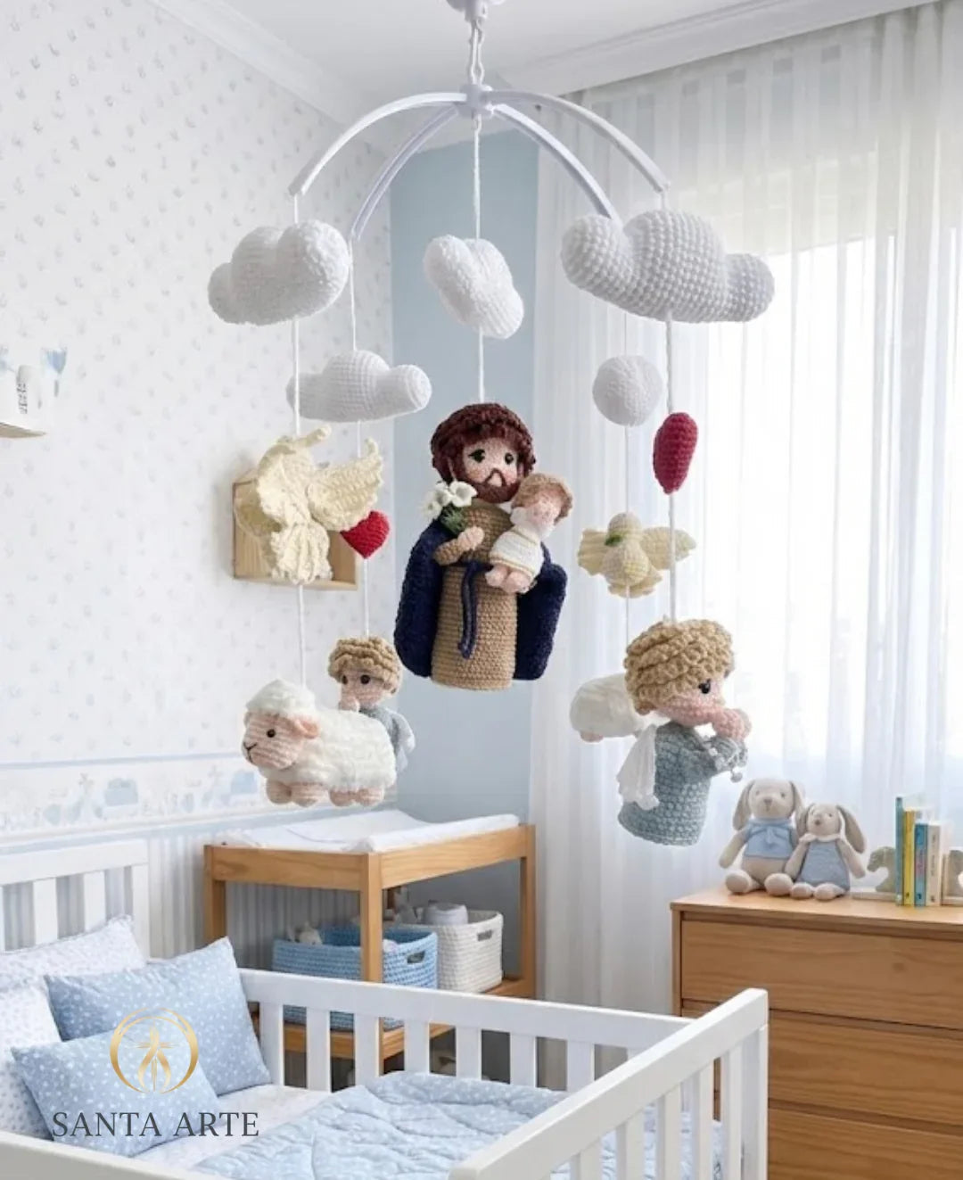 Mobile de Berço São José Guardião da Família – Arte Sacra Infantil