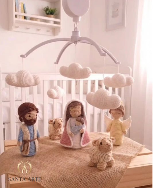 Mobile de Berço Sagrada Família do Amor e da Proteção – Arte Sacra Infantil
