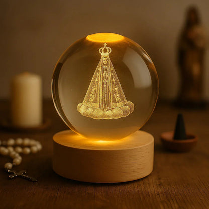 Chamas da Devoção - Luminaria Esfera de Cristal Sagrada 3D