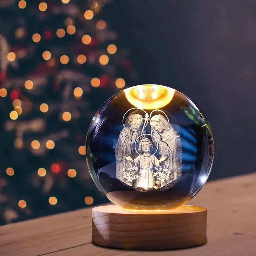 Chamas da Devoção - Luminaria Esfera de Cristal Sagrada 3D